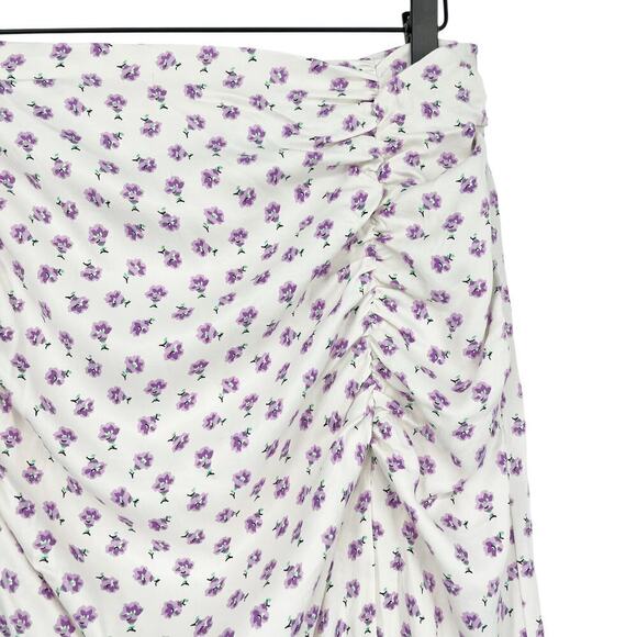 Zara Ditsy Floral Midi Skirt Side Slit Summer Size Medium - Picture 7 of 9